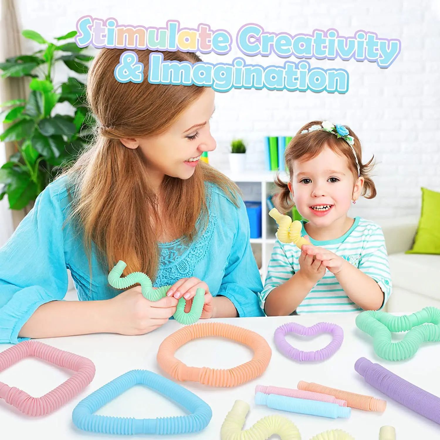 5/60PCS Telescopic Tubes Fidget Toys Stress Relief Stretching Pop Tubes Sensory Toys for Kids Adults Decompression Toys Gifts thumbnail 3