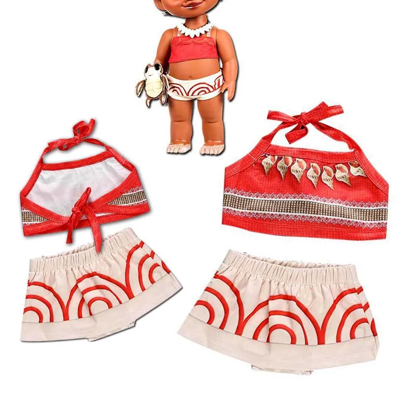 Little Girls Dress up Moana Baby Kids Two Pieces Set Top +Pants Infant Vaiana Role Play Festival Princess Costume Casual Clothes