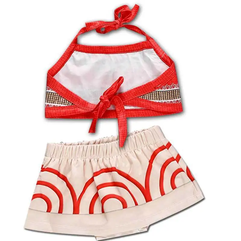 Little Girls Dress up Moana Baby Kids Two Pieces Set Top +Pants Infant Vaiana Role Play Festival Princess Costume Casual Clothes thumbnail 3