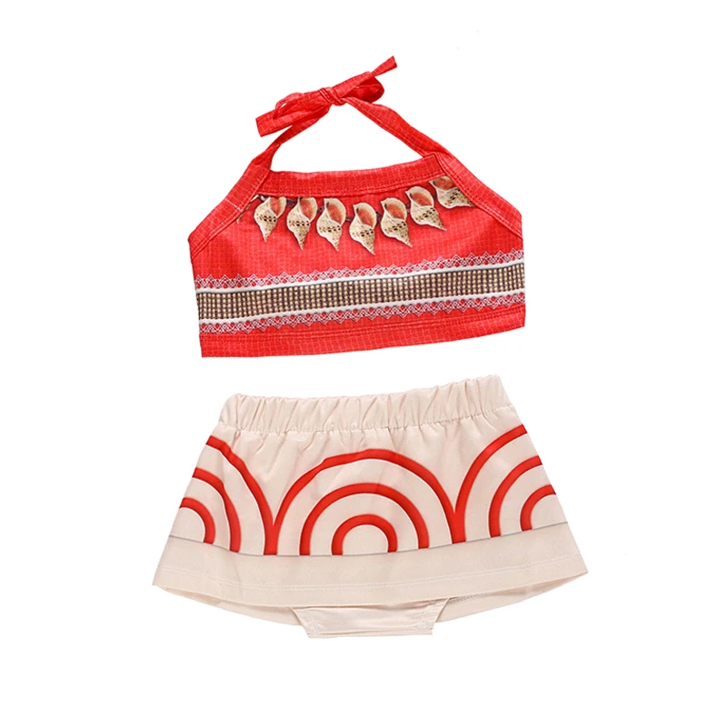 Little Girls Dress up Moana Baby Kids Two Pieces Set Top +Pants Infant Vaiana Role Play Festival Princess Costume Casual Clothes thumbnail 2