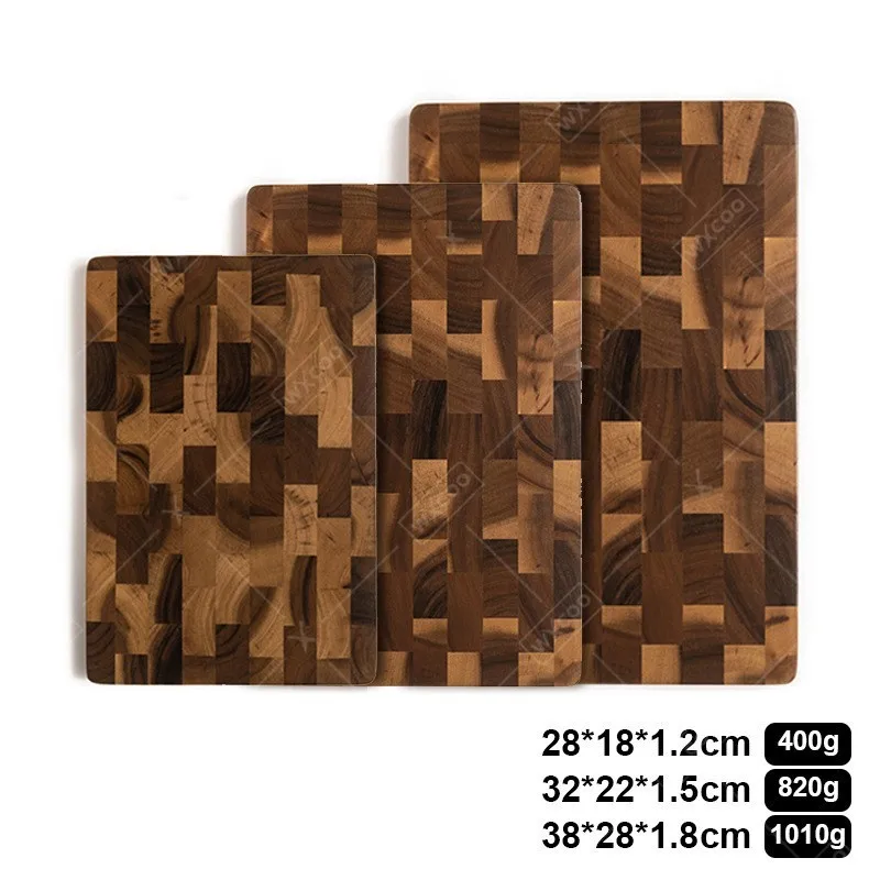 Thicken Acacia Wooden Cutting Board Kitchen Double-sided Splicing Checkerboard Solid Wood Non-slip for Cut Vegetable Fruit Board thumbnail 6