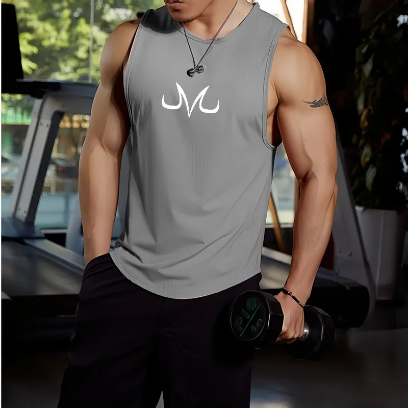 Men's sleeveless fitness shirt anime M sports leisure jogging fast drying summer training clothes fitness men thumbnail 6
