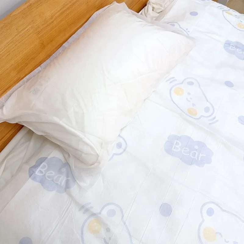 1/3set Disposable Non-woven Sheets Thickened Bedding Set Portable 3/4pcs Bed Sheets Waterproof Safety Camping Hotel Supplies thumbnail 5