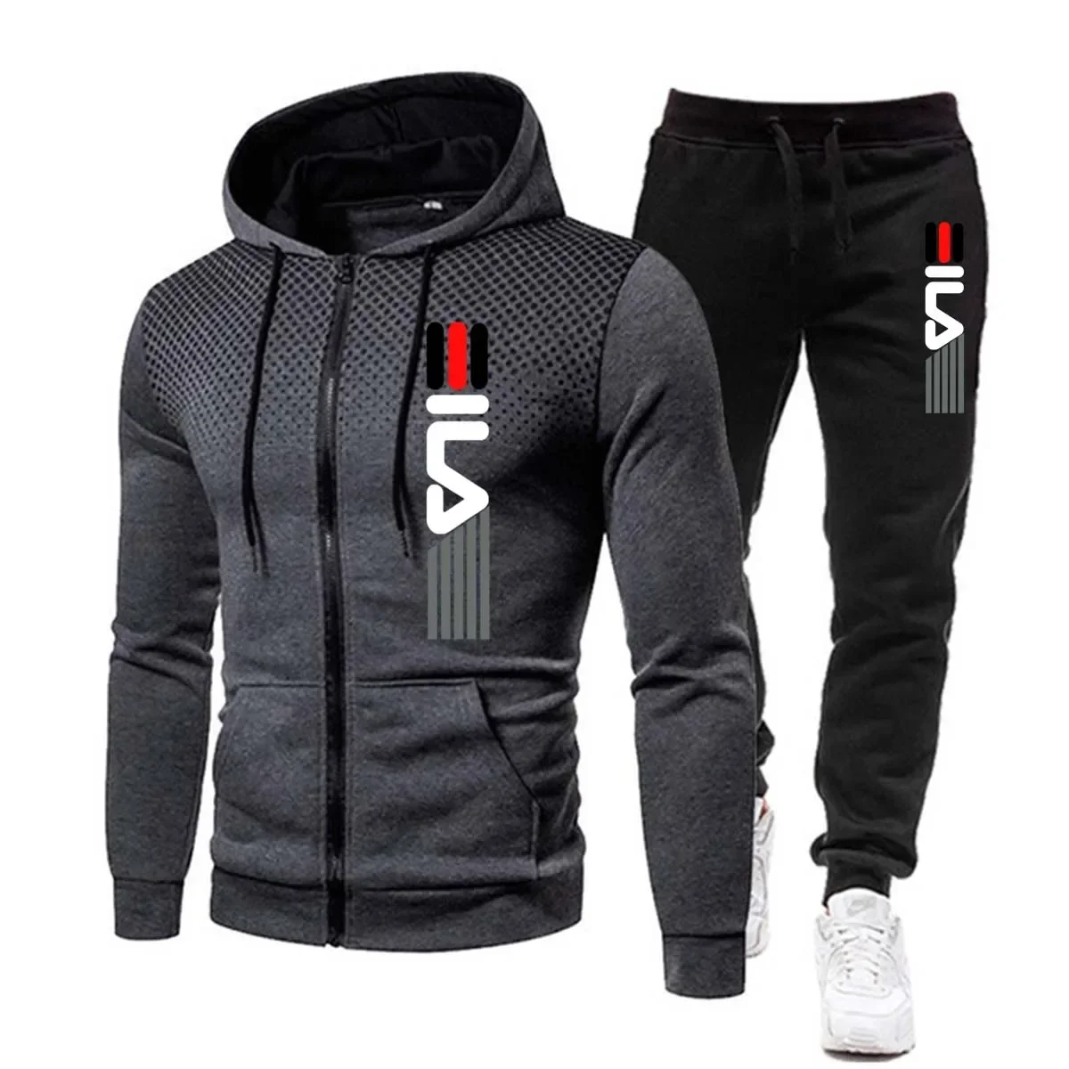 Men's Set Hoodies and Sweatpants Outdoor Casual Wear Fleece Sports Jogging Pullover Suit Male Gym Designer Clothes Men Tracksuit thumbnail 5