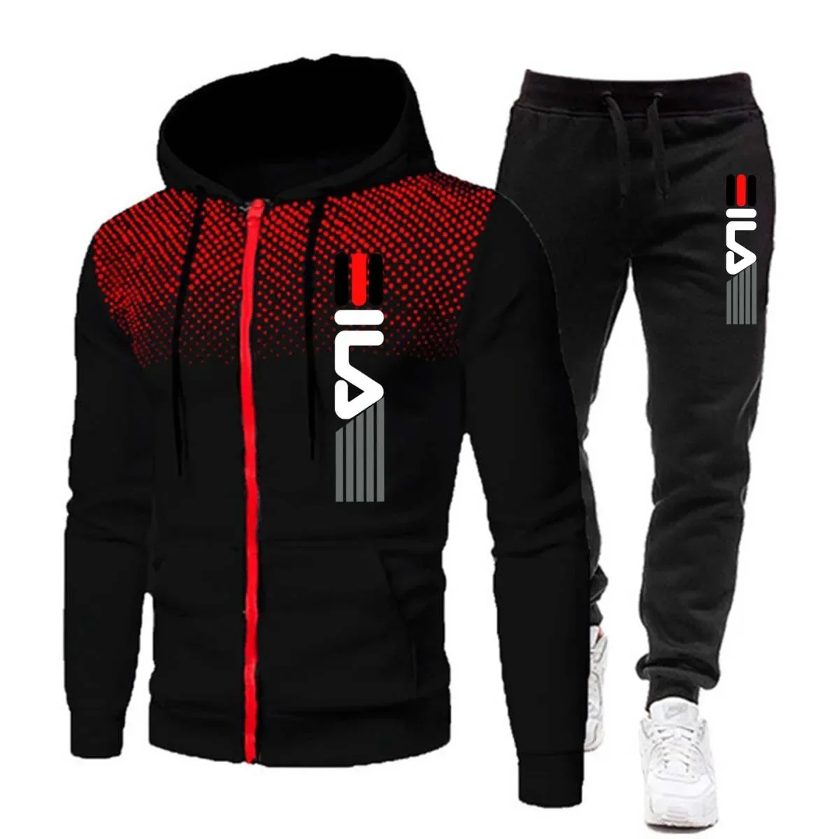 Men's Set Hoodies and Sweatpants Outdoor Casual Wear Fleece Sports Jogging Pullover Suit Male Gym Designer Clothes Men Tracksuit thumbnail 2