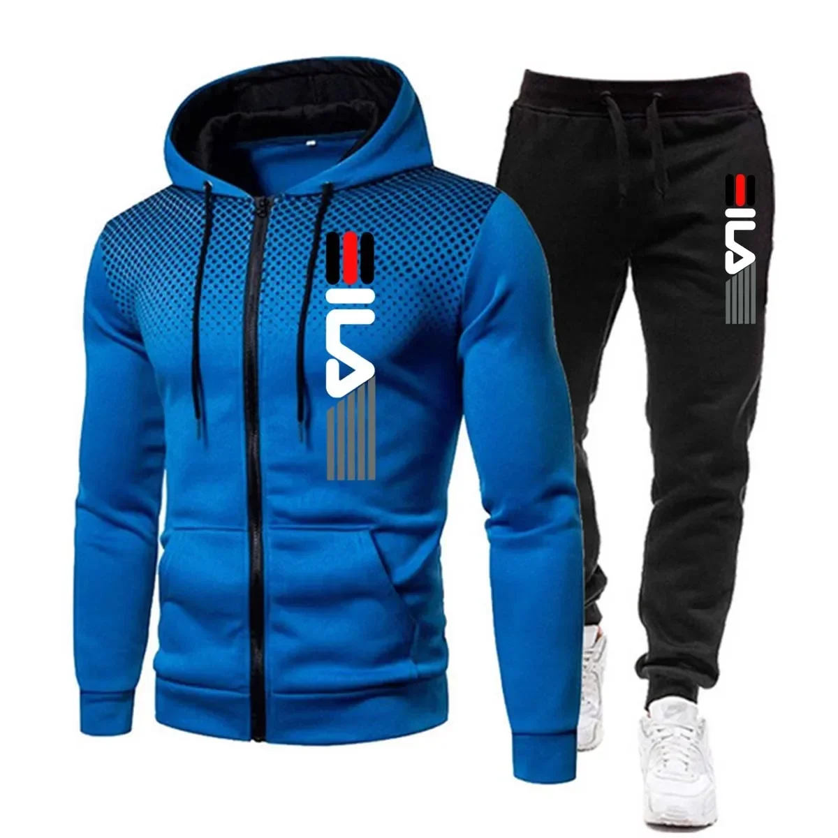 Men's Set Hoodies and Sweatpants Outdoor Casual Wear Fleece Sports Jogging Pullover Suit Male Gym Designer Clothes Men Tracksuit thumbnail 4
