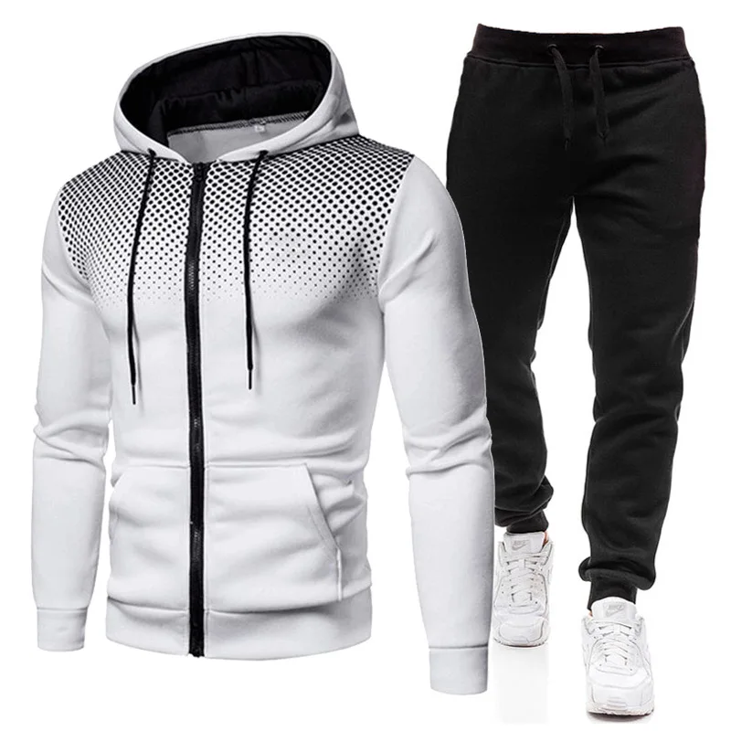 Men's Set Hoodies and Sweatpants Outdoor Casual Wear Fleece Sports Jogging Pullover Suit Male Gym Designer Clothes Men Tracksuit thumbnail 6