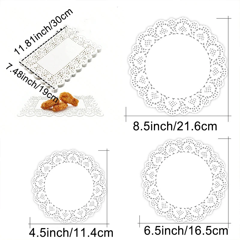 50PCS Lace Doily Paper Oil Absorption Pad Party Wedding Table Decor Pad For Baking Cooking Kitchen Cake Oil Absorption Pad thumbnail 6