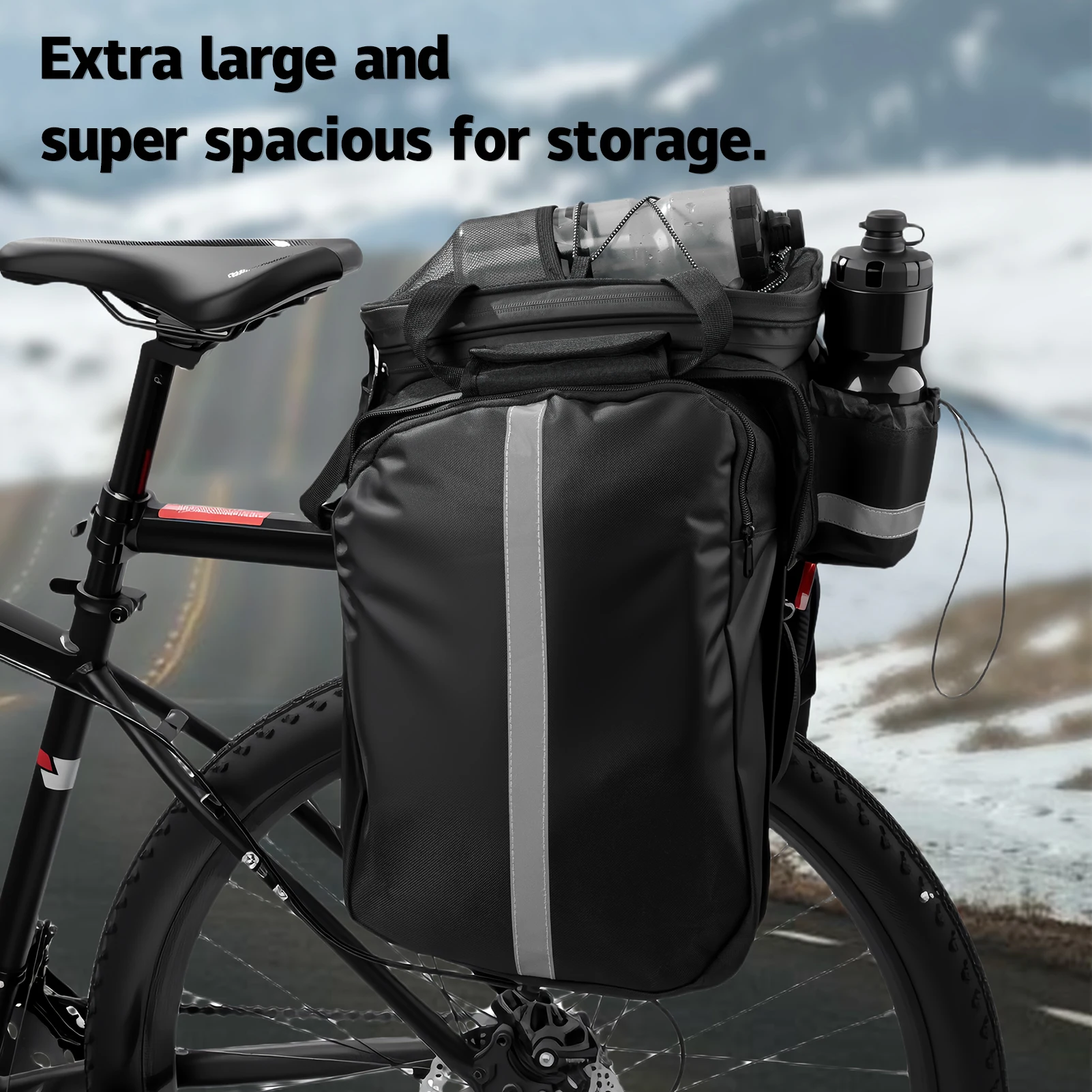 OFFBONDAGE 20L Bicycle Rear Seat Bag Bike Saddlebag MTB Bike Rack Bag Trunk Pannier Cycling Travel Bag Basket Bike Accessories thumbnail 2