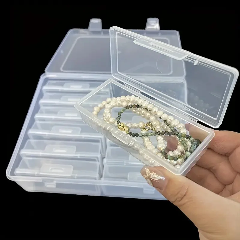 6/12 adjustable rectangular storage boxes, suitable for crafts, beads, jewelry with dividers, thumbnail 5