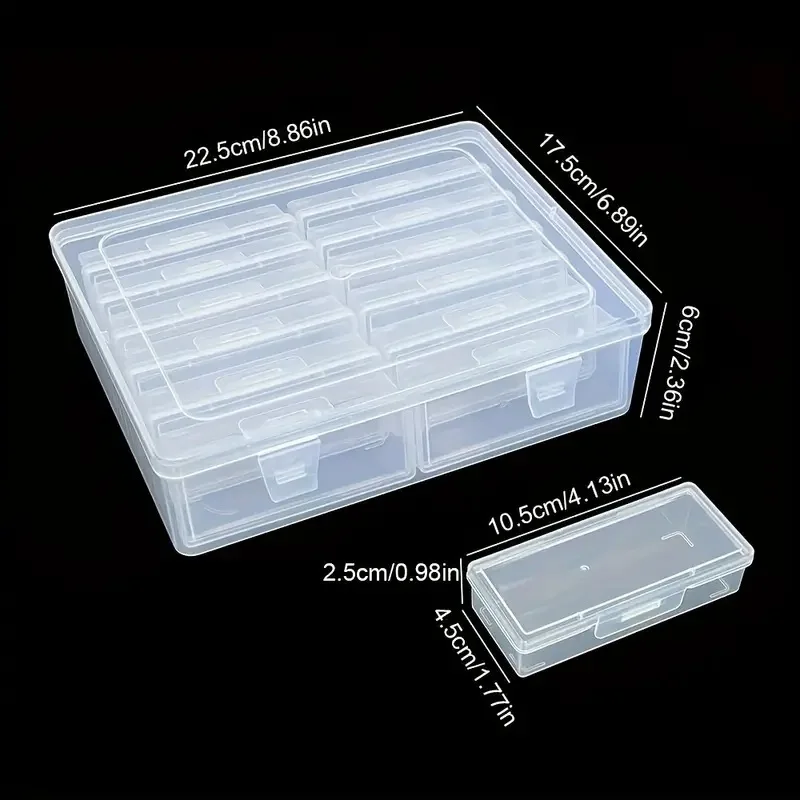 6/12 adjustable rectangular storage boxes, suitable for crafts, beads, jewelry with dividers, thumbnail 2