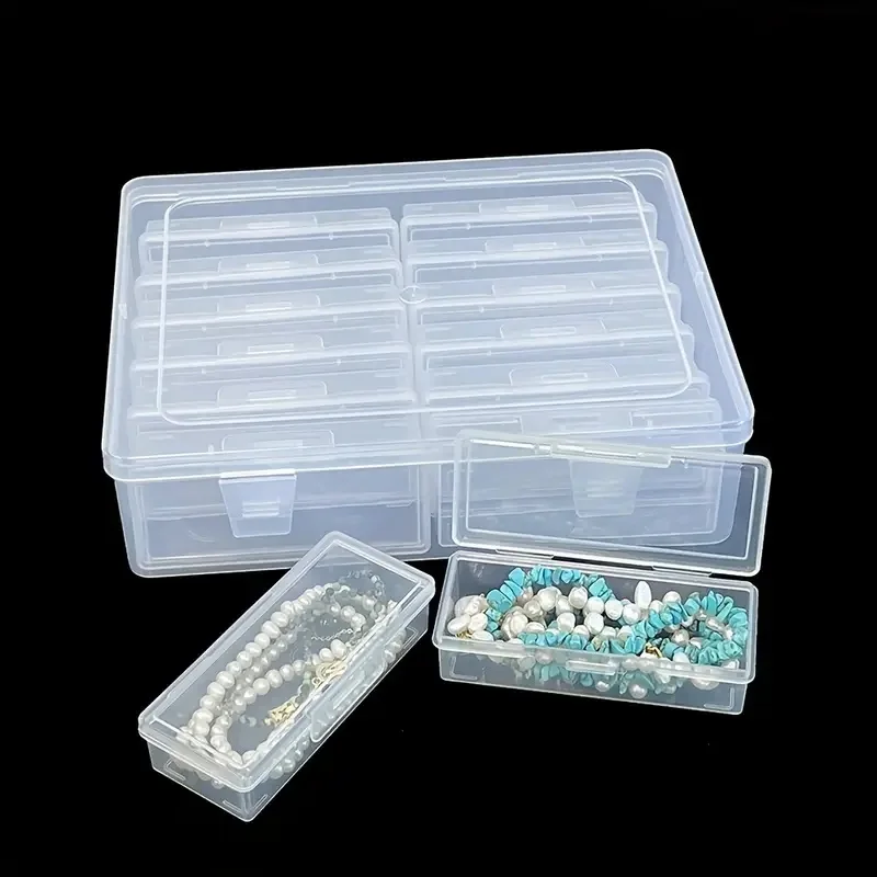 6/12 adjustable rectangular storage boxes, suitable for crafts, beads, jewelry with dividers, thumbnail 6