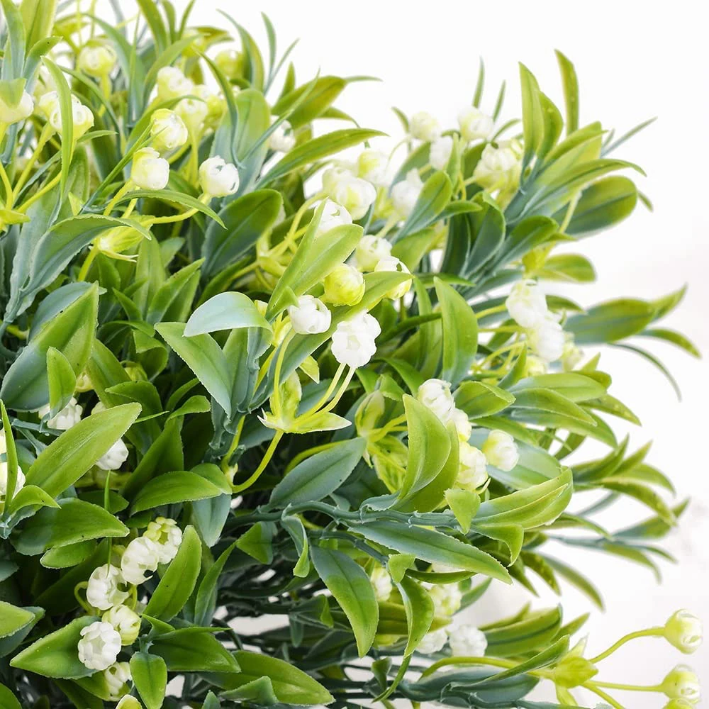 5-Forked Outdoor Artificial Flowers Fake Simulation Green Plants Starry Sky Biomimetic Plants Bamboo Leaves Window Decoration thumbnail 3