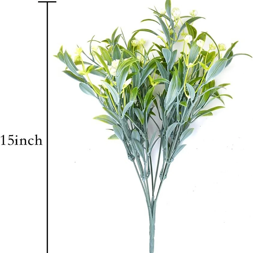 5-Forked Outdoor Artificial Flowers Fake Simulation Green Plants Starry Sky Biomimetic Plants Bamboo Leaves Window Decoration thumbnail 5