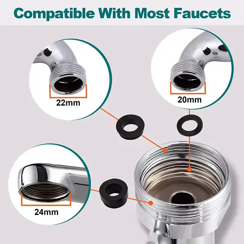 Universal Metal Copper Kitchen Faucet Aerator Extender 1080° Rotation Spray Head Tap Extension 360° Sink Sprayer  Water Saving thumbnail 6