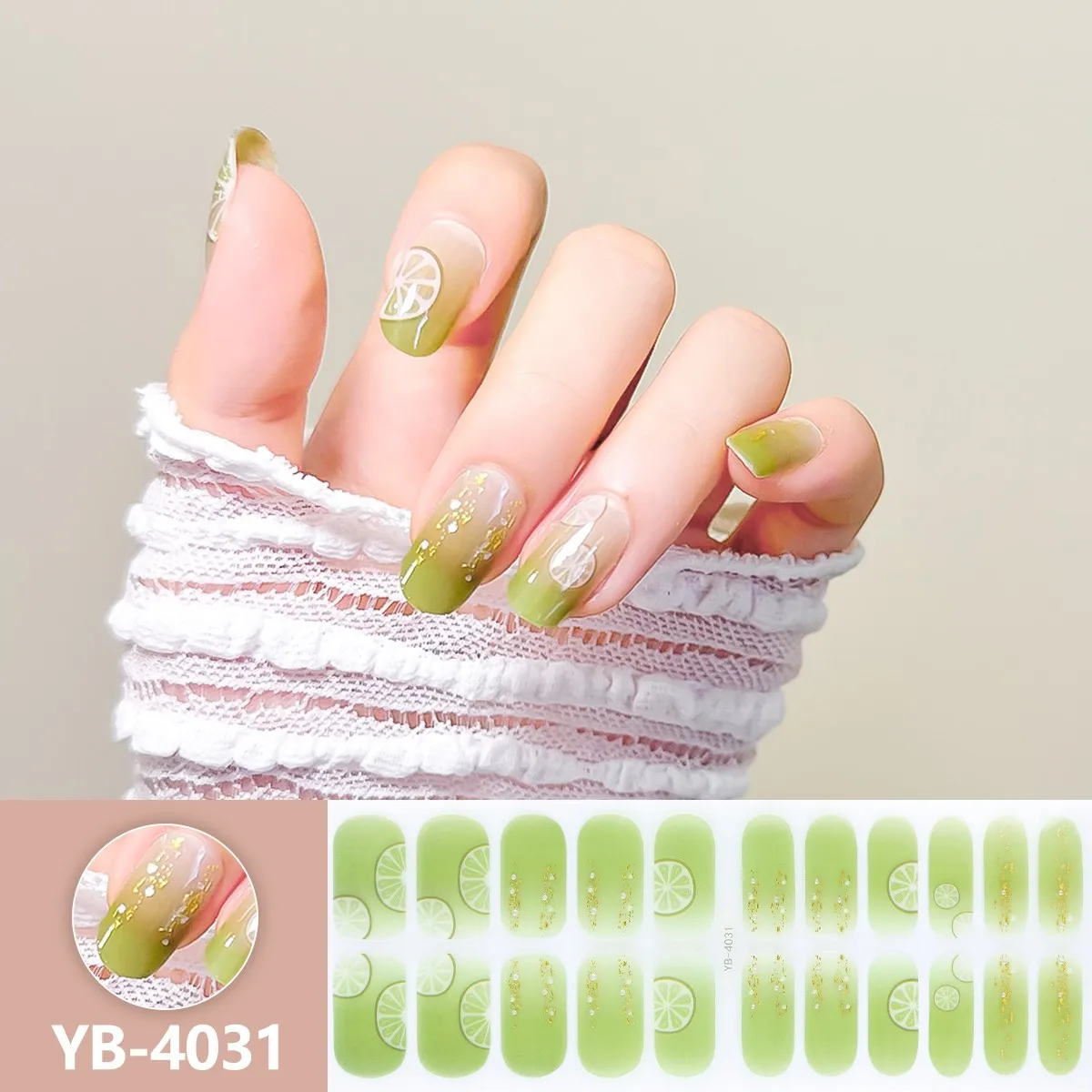 22Tips Semi-Cured Gel Nail Sticker Pure Color Nail Polish Wraps Long-Lasting Full Cover Gel Sticker Nail Decor thumbnail 4