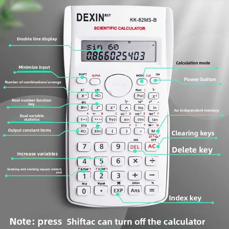 Calculator Student Scientific for Exams Accounting Functions Electronic Computer Primary School Grade Four CPA Special Use thumbnail 2