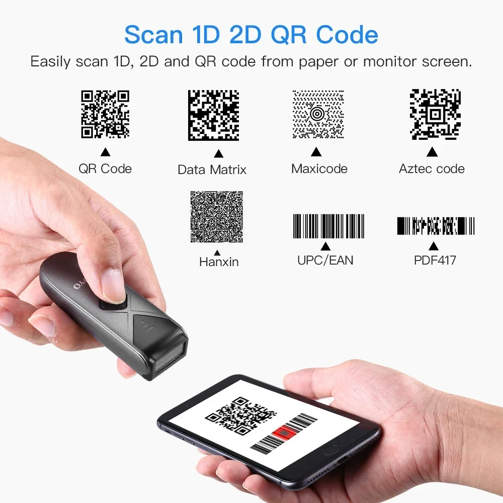 Eyoyo Mini Portable 1D2D Bluetooth Barcode Scanner QR Code Screen Reader PDF417 Data Matrix USB Wired Wireless Scanner For store thumbnail 4