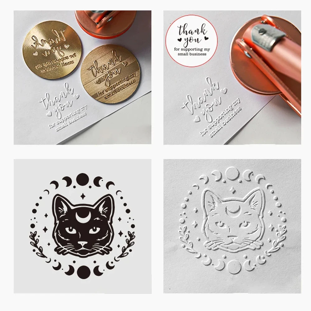 Personalized Book Embossers Stamp Custom Library Book Embosser with Name Logo Design Embossing Stamp Company Wedding Seals DIY thumbnail 4
