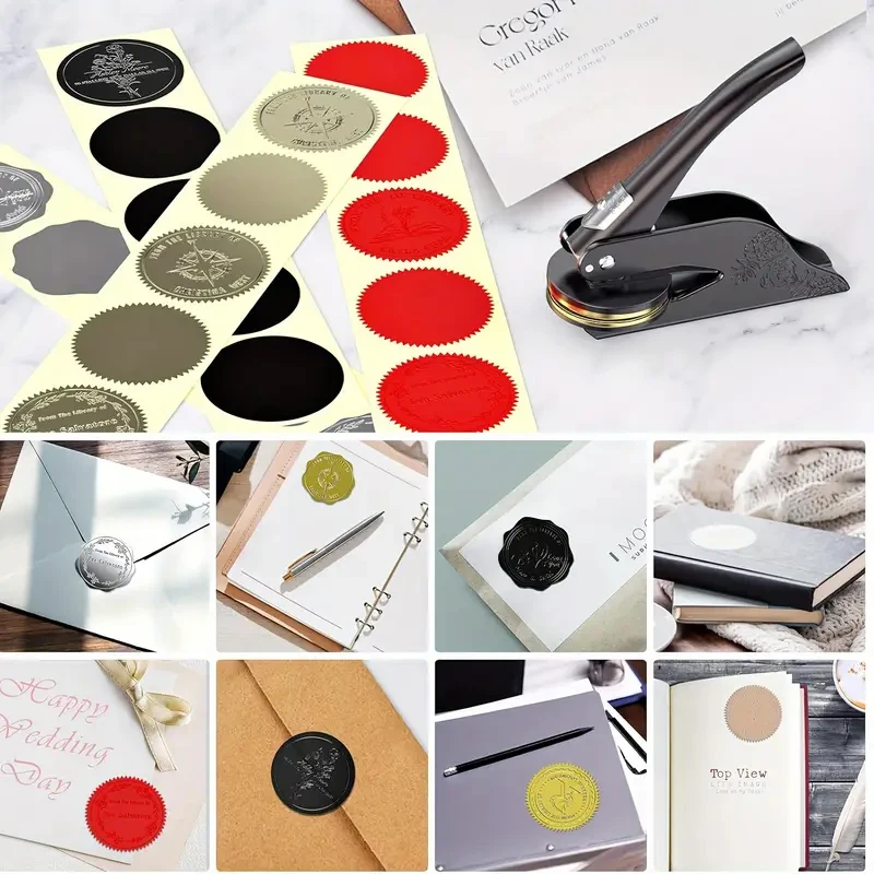 Personalized Book Embossers Stamp Custom Library Book Embosser with Name Logo Design Embossing Stamp Company Wedding Seals DIY thumbnail 2