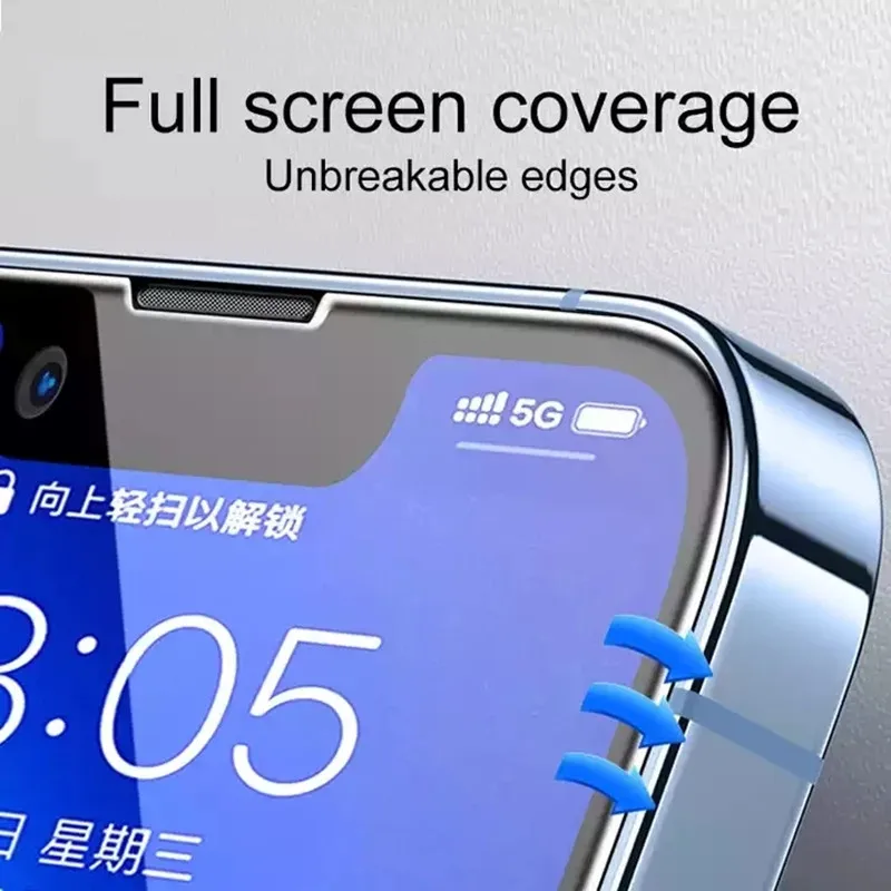 9D Protector  Screen 1-5PCS Tempered Glass For iPhone X XR XS Max 11 12 13 14 15 16 17 Pro Max 14   Mini Plus Protective Cover thumbnail 4