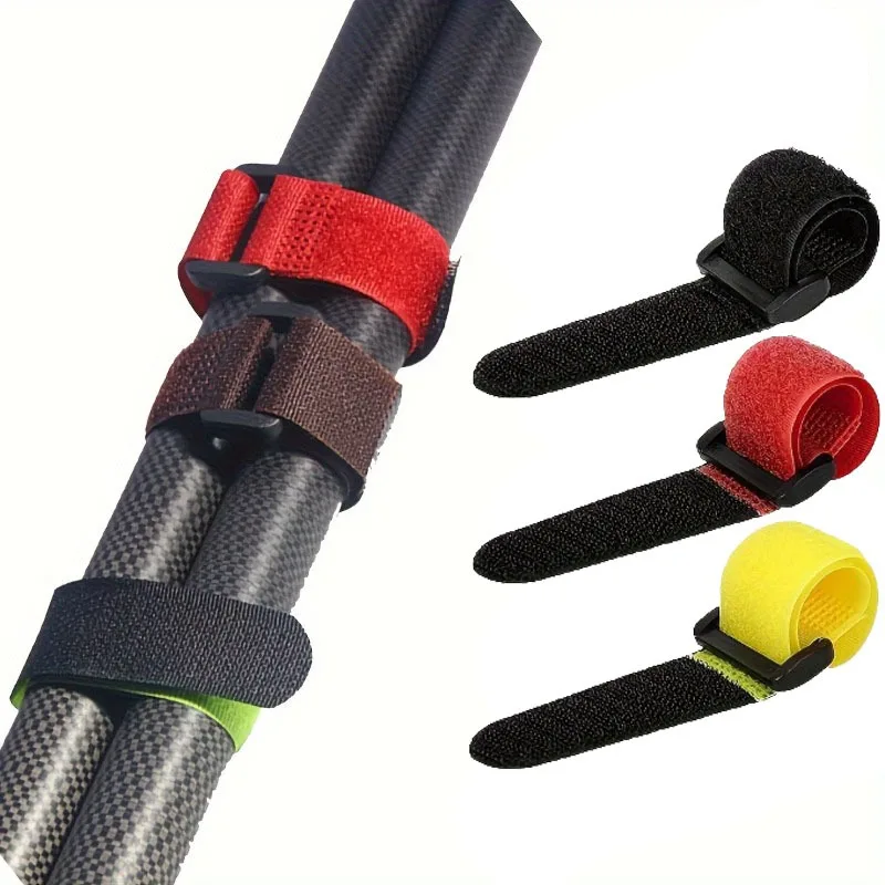 10pcs/set Reusable Fishing Rod Tie Holder Strap Hook Loop Ties Belt Fishing Rod Strapping Wrap Band Outdoor Fish Tool thumbnail 2