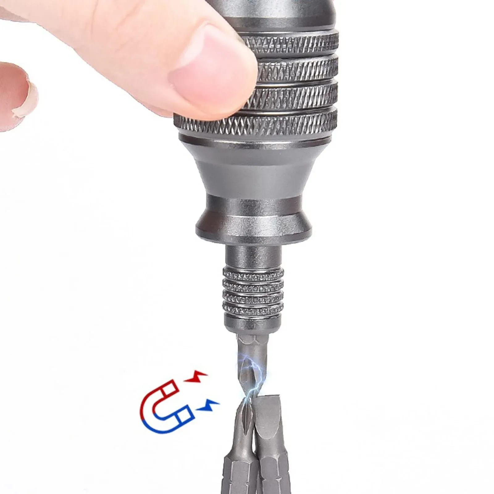 7-in-1 Industrial Mini Screwdriver Set - Aluminum Alloy Handle with High Hardness Phillips/Slotted Bits Multi-Function EDC Tool thumbnail 3