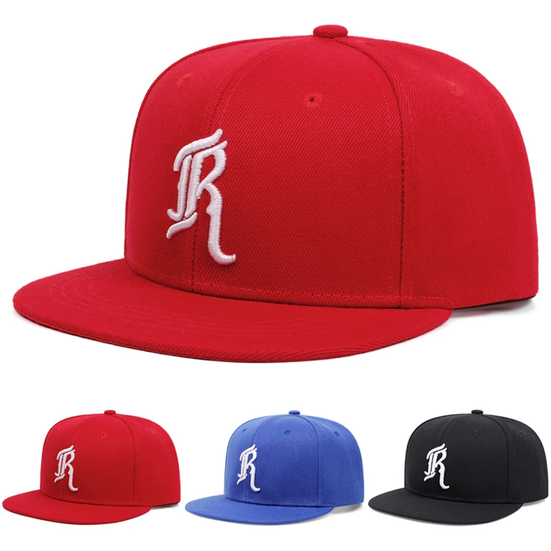 2025 Fashionable Simple New Flat brimmed Hat JR Embroidered Street Dance Hip Hop Skateboarding Hat Outdoor Sunshade Baseball Hat