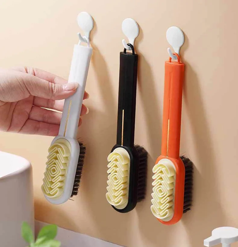 2 Sided Long Handle Suede Cleaning Brush Shoe Brush Sneakers Cleaner Shoes Stain Dust Boot Cleaner Stain Removal Rubber Brush thumbnail 3
