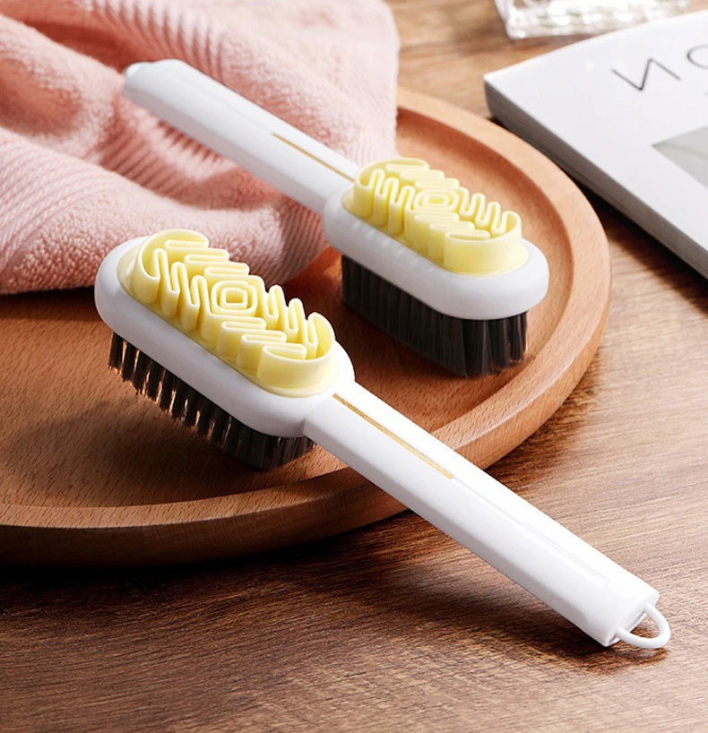 2 Sided Long Handle Suede Cleaning Brush Shoe Brush Sneakers Cleaner Shoes Stain Dust Boot Cleaner Stain Removal Rubber Brush thumbnail 4