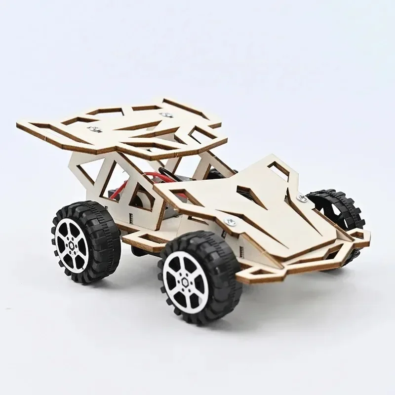 DIY Wooden Remote Control Car Wooden Four Wheel Drive Racing Assembling Science Experiment Kits KIDS STEM Educational Toy thumbnail 2