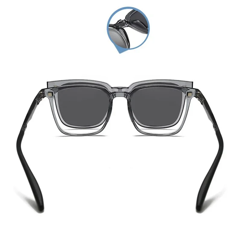 6 IN 1 Magnetic Clip-on Polarized Sunglasses Tinted Lens Myopia Glasses Frame Night Vision Driving Glasses thumbnail 5