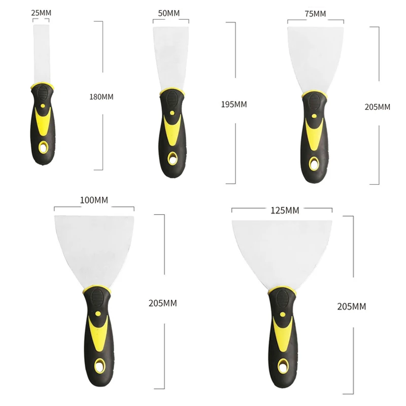 Putty Knife Scraper Shovel Filling Spatula Paint Spackle Construction Household Industrial Cleaning Tools 1/2/3/4/5 Inch thumbnail 2