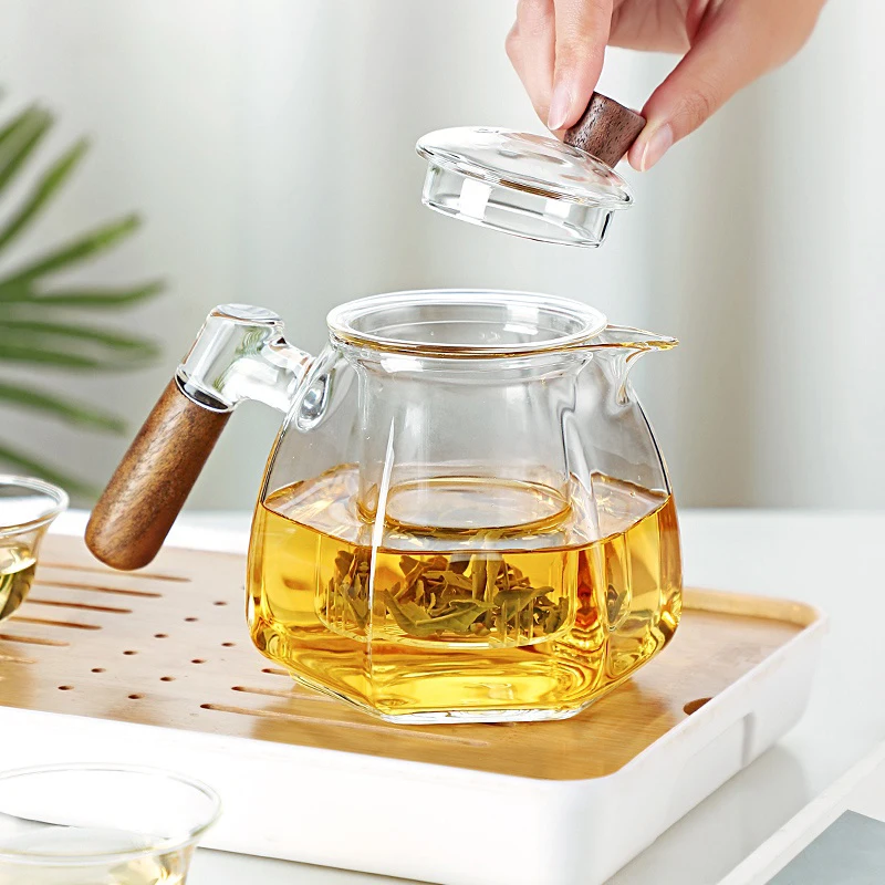 Glass Teapot with Stainless Steel Tea Strainer 600ml High Heat Resistant Infuser Flower Kettle Kung Fu Tea Pots Teaware Set thumbnail 5