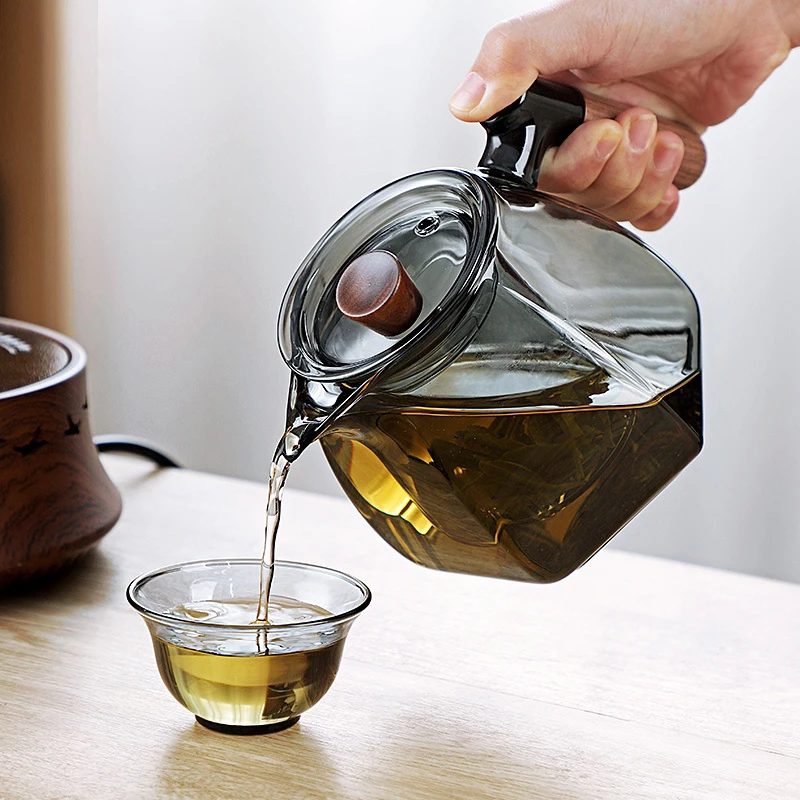 Glass Teapot with Stainless Steel Tea Strainer 600ml High Heat Resistant Infuser Flower Kettle Kung Fu Tea Pots Teaware Set thumbnail 3
