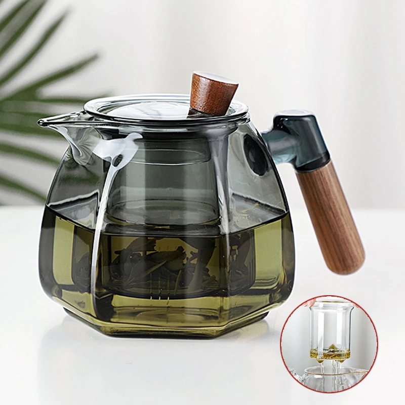Glass Teapot with Stainless Steel Tea Strainer 600ml High Heat Resistant Infuser Flower Kettle Kung Fu Tea Pots Teaware Set