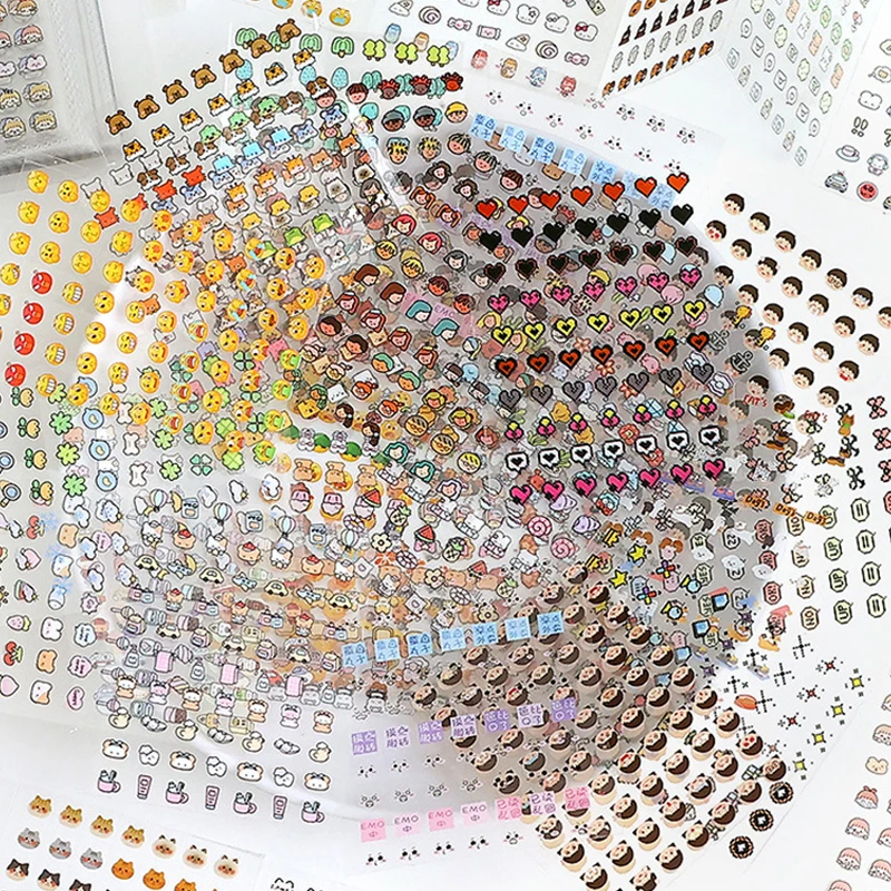 Stickers MINI Cute Emo Cube Transparent Stickers PET Scrapbooking Phone Case DIY Stickers Album Collection Book Decal Journaling thumbnail 5