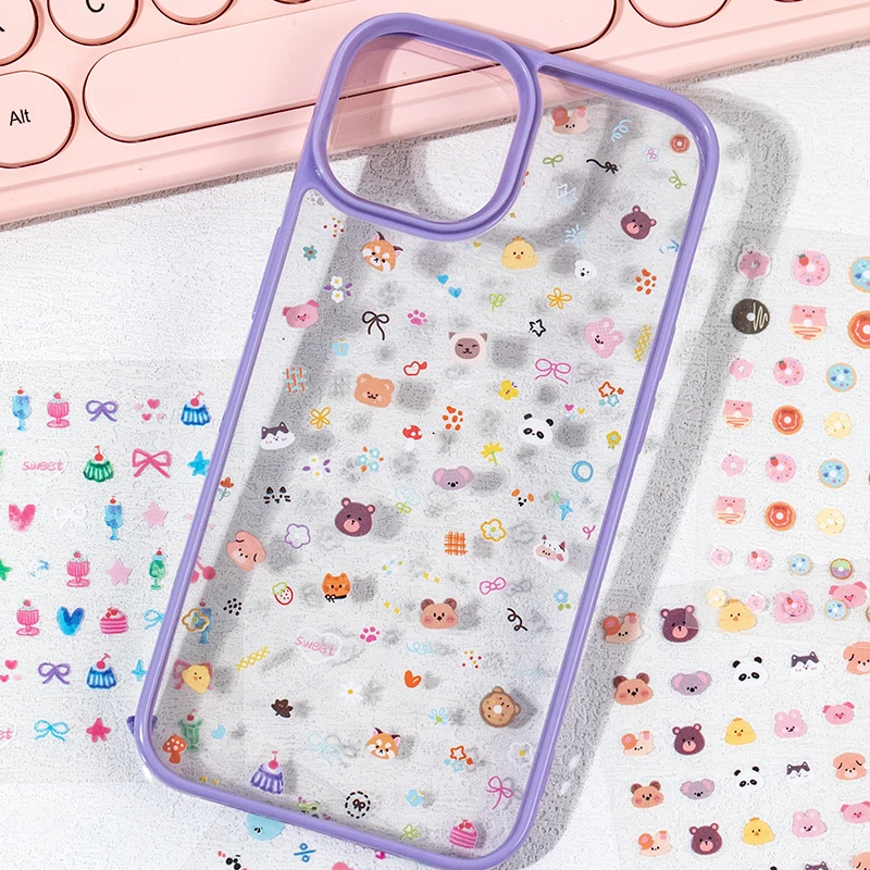 Stickers MINI Cute Emo Cube Transparent Stickers PET Scrapbooking Phone Case DIY Stickers Album Collection Book Decal Journaling thumbnail 4