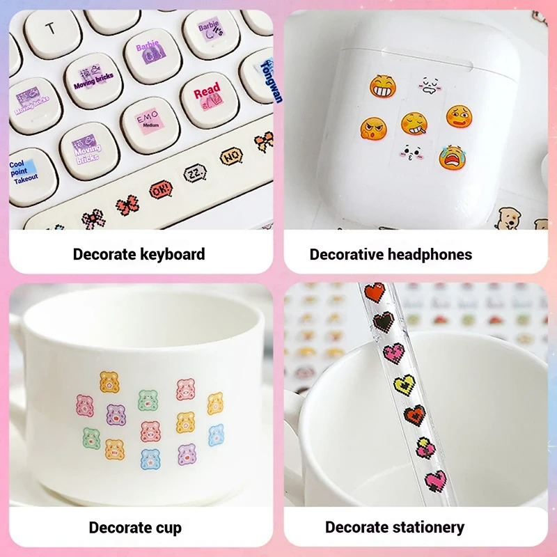 Stickers MINI Cute Emo Cube Transparent Stickers PET Scrapbooking Phone Case DIY Stickers Album Collection Book Decal Journaling thumbnail 6
