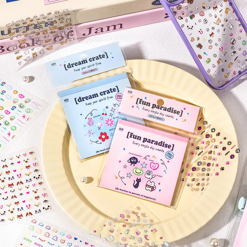 Stickers MINI Cute Emo Cube Transparent Stickers PET Scrapbooking Phone Case DIY Stickers Album Collection Book Decal Journaling thumbnail 3