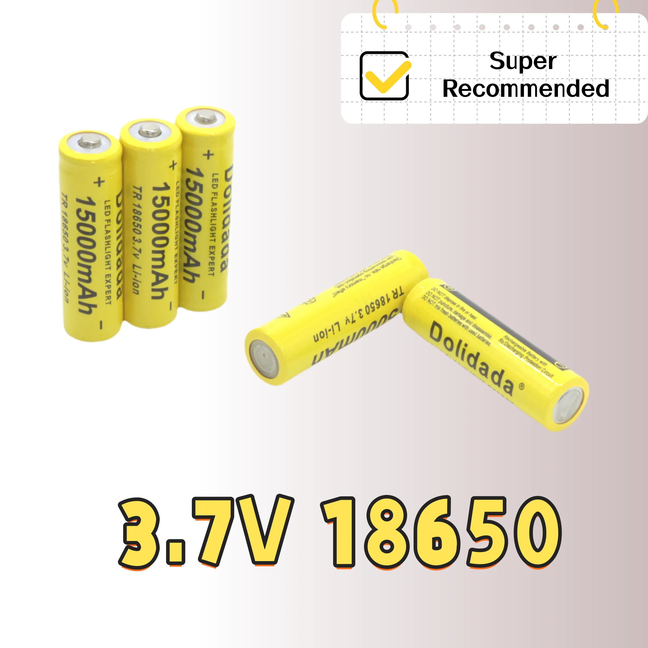 High-Capacity Rechargeable Li-Ion Battery 18650 3.7V 15000mAh | Suitable for LED Lights and Electronics thumbnail 4