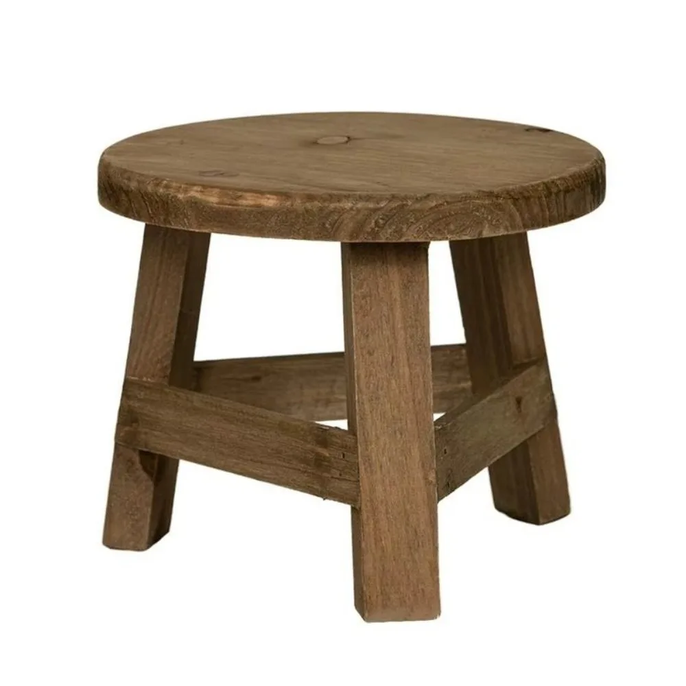 Mini Wooden Stool Flower Display Stand Potted Plant Shelf Bonsai Rack Simple Wood Grain Garden Plant Pot Stand for Home Graden thumbnail 5