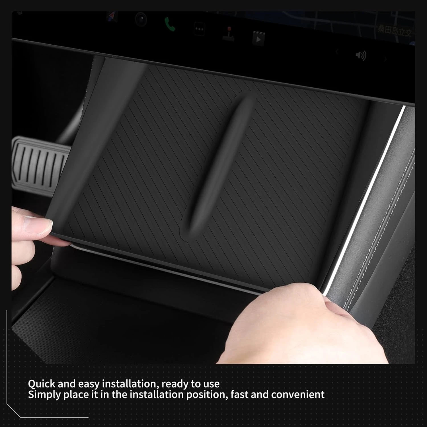 For Tesla Model Y Juniper 2025 2026 Silicone Wireless Charging Pad Central Control Phone Charger Protective Non-slip Accessories thumbnail 6