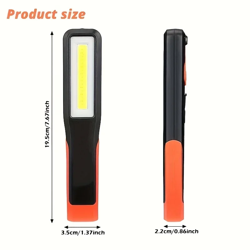 Rechargeable Portable Work Light,Bright LED COB Flashlight,Magnetic Hook,360° Rotatable,USB,Outdoor Camping Fishing Emergency thumbnail 6
