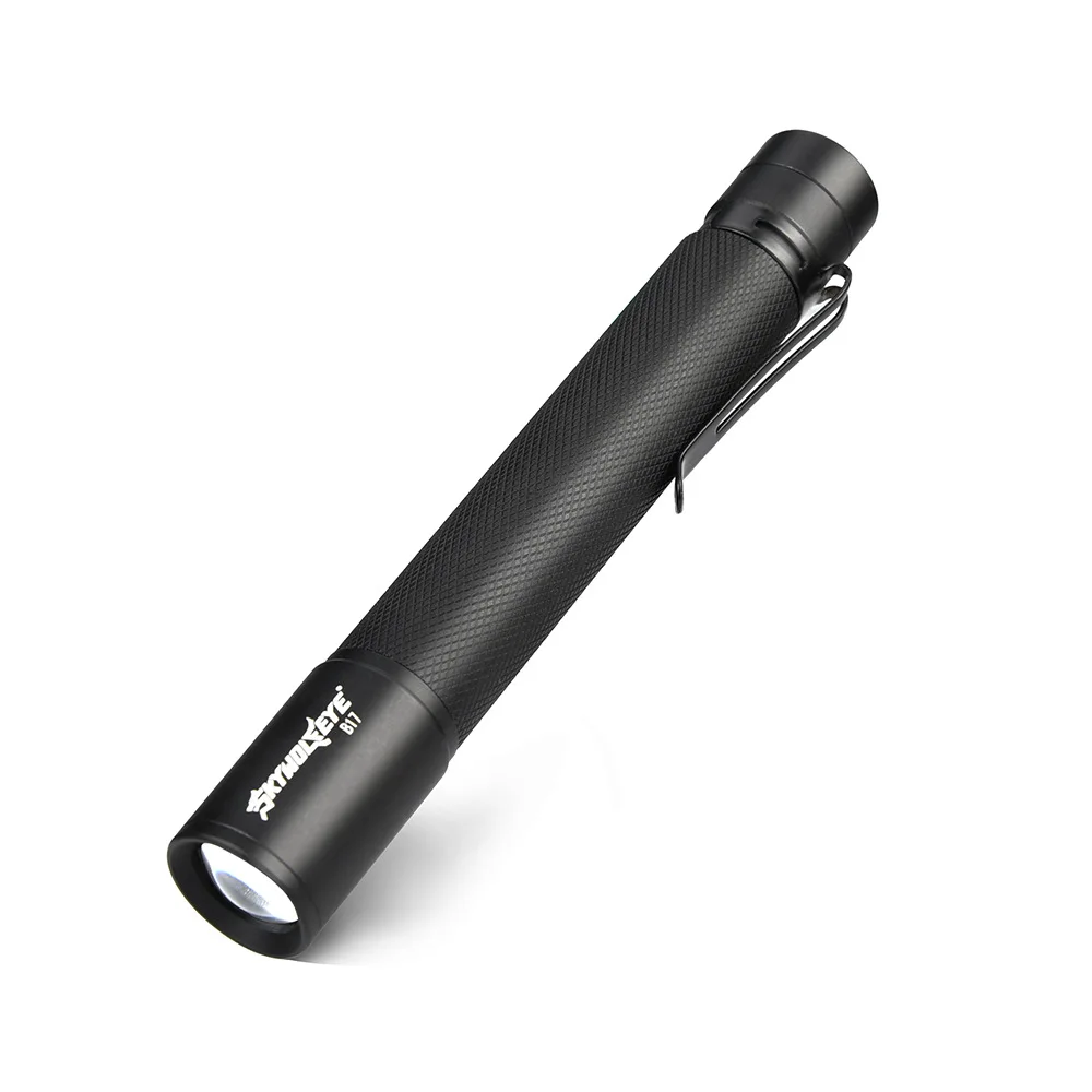 Skywolfeye 2 AA battery LED strong light flashlight, outdoor telescopic pen light with pen holder, small flashlight thumbnail 2