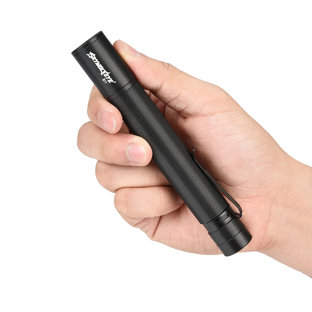 Skywolfeye 2 AA battery LED strong light flashlight, outdoor telescopic pen light with pen holder, small flashlight thumbnail 6