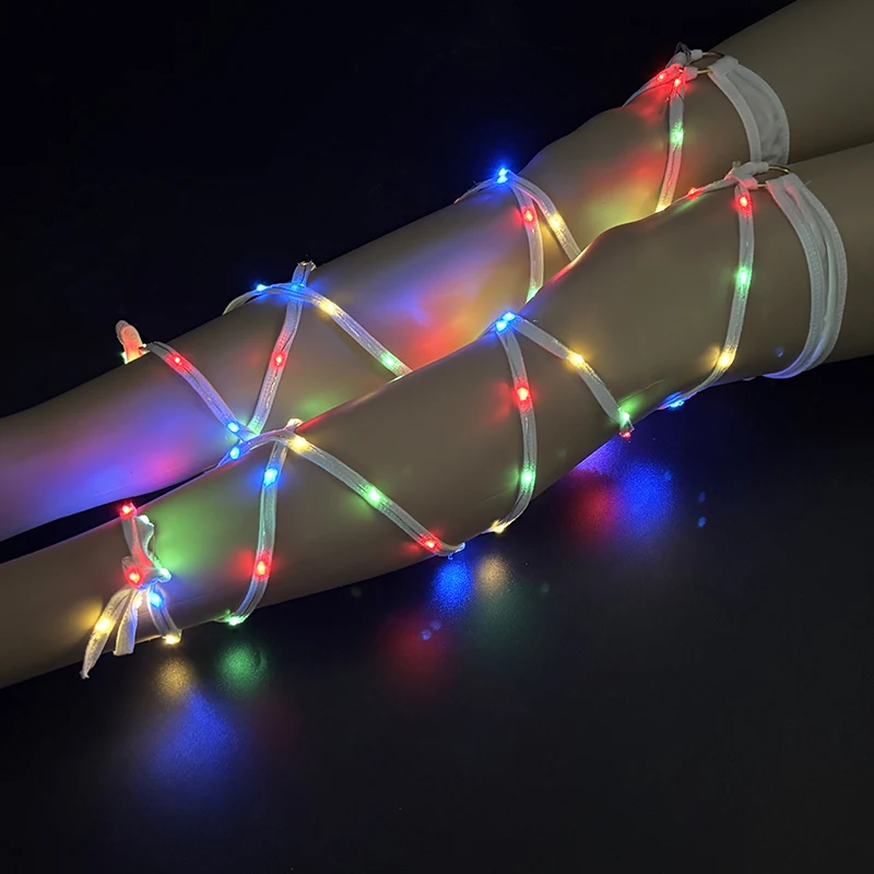 1 Pair Women's LED Leg Wraps Dancer Fashion Gogo Costume Leg Wraps Bandage Leg Straps Stocking Futuristic Clothing Sexy Wraps thumbnail 2