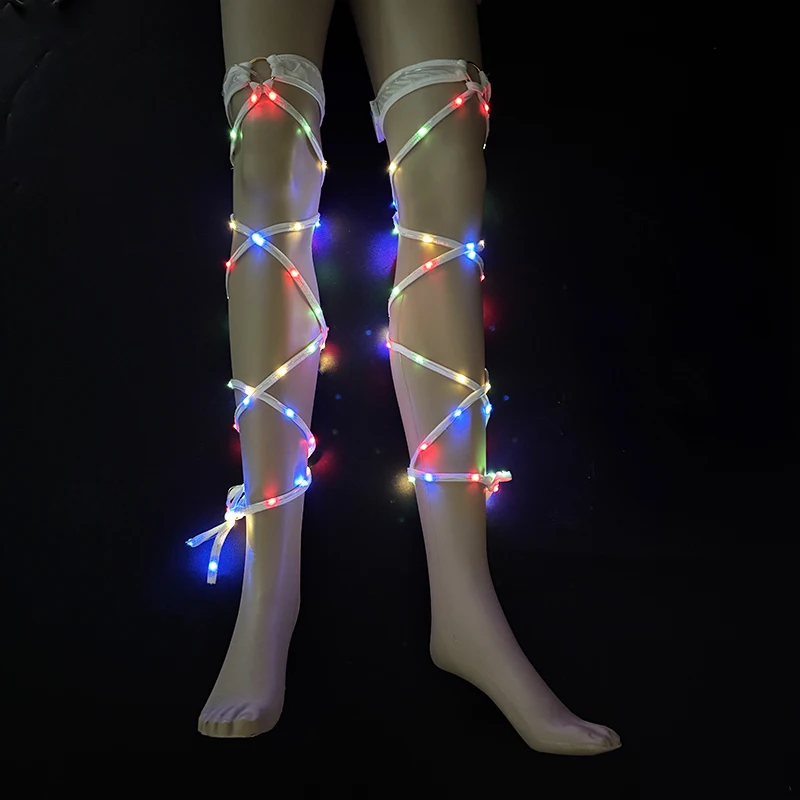 1 Pair Women's LED Leg Wraps Dancer Fashion Gogo Costume Leg Wraps Bandage Leg Straps Stocking Futuristic Clothing Sexy Wraps thumbnail 5