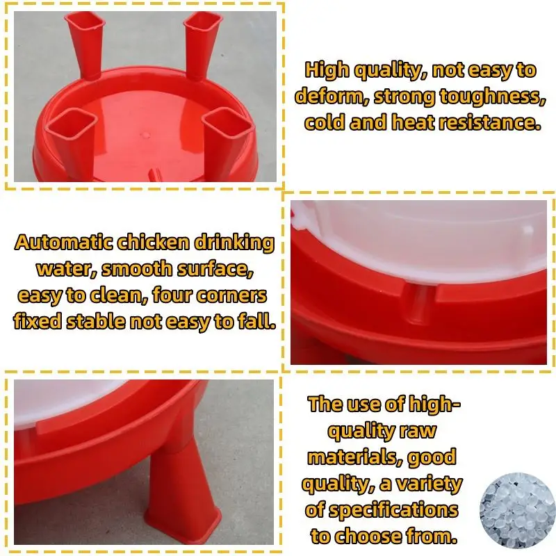 Automatic Chicken Water Bucket Capacity Plastic Poultry Rooster Hen Feeding Device Farm Animal Watering Supplies 1Pc thumbnail 5