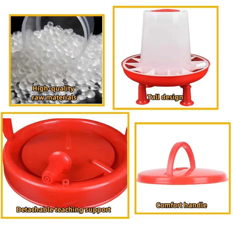 Automatic Chicken Water Bucket Capacity Plastic Poultry Rooster Hen Feeding Device Farm Animal Watering Supplies 1Pc thumbnail 6